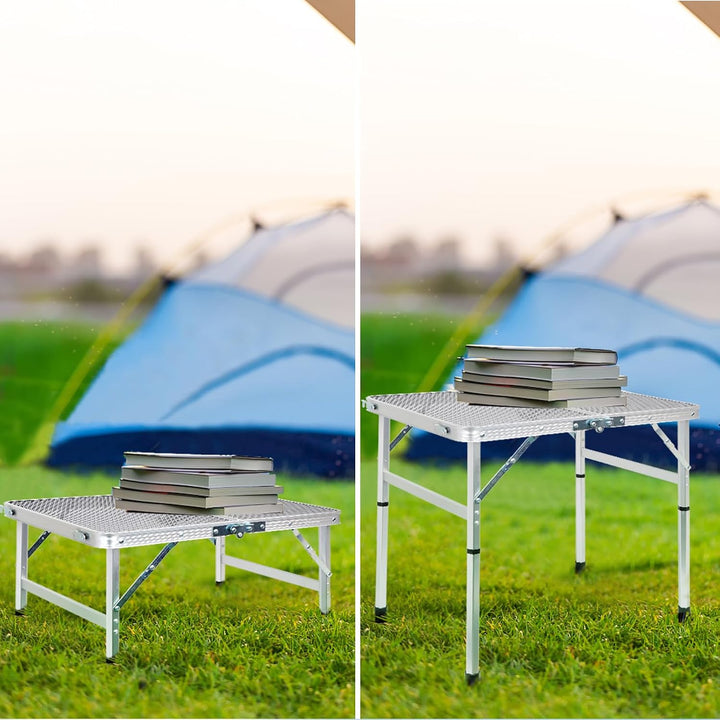 E EASTSTORM Campingtisch Klappbar 60×40cm，Gartentisch，Grilltisch mit Metallgitterplatte，Leicht und T
