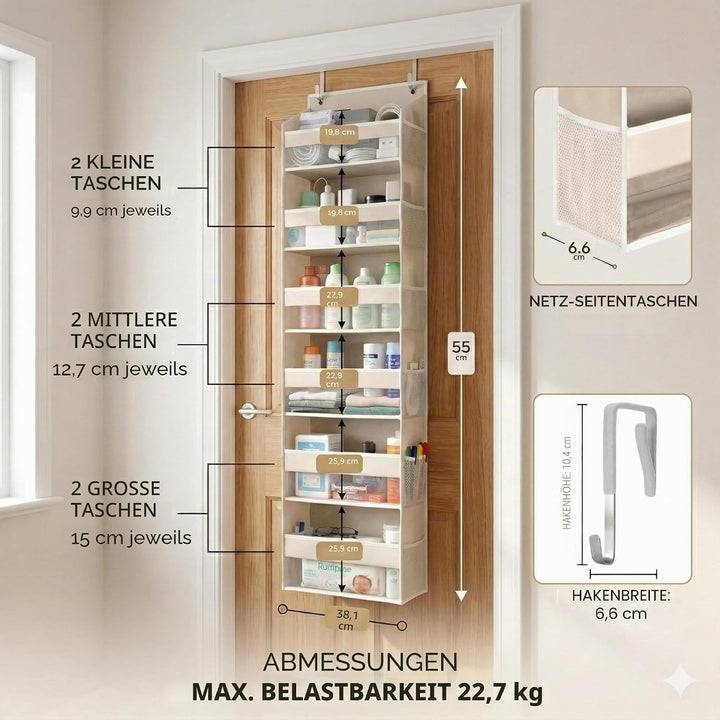 Homelux Theory 2er-Pack Tuer-Organizer - 139x35x17cm | Haengender Tuer-Organizer Fuer Kleiderschrank