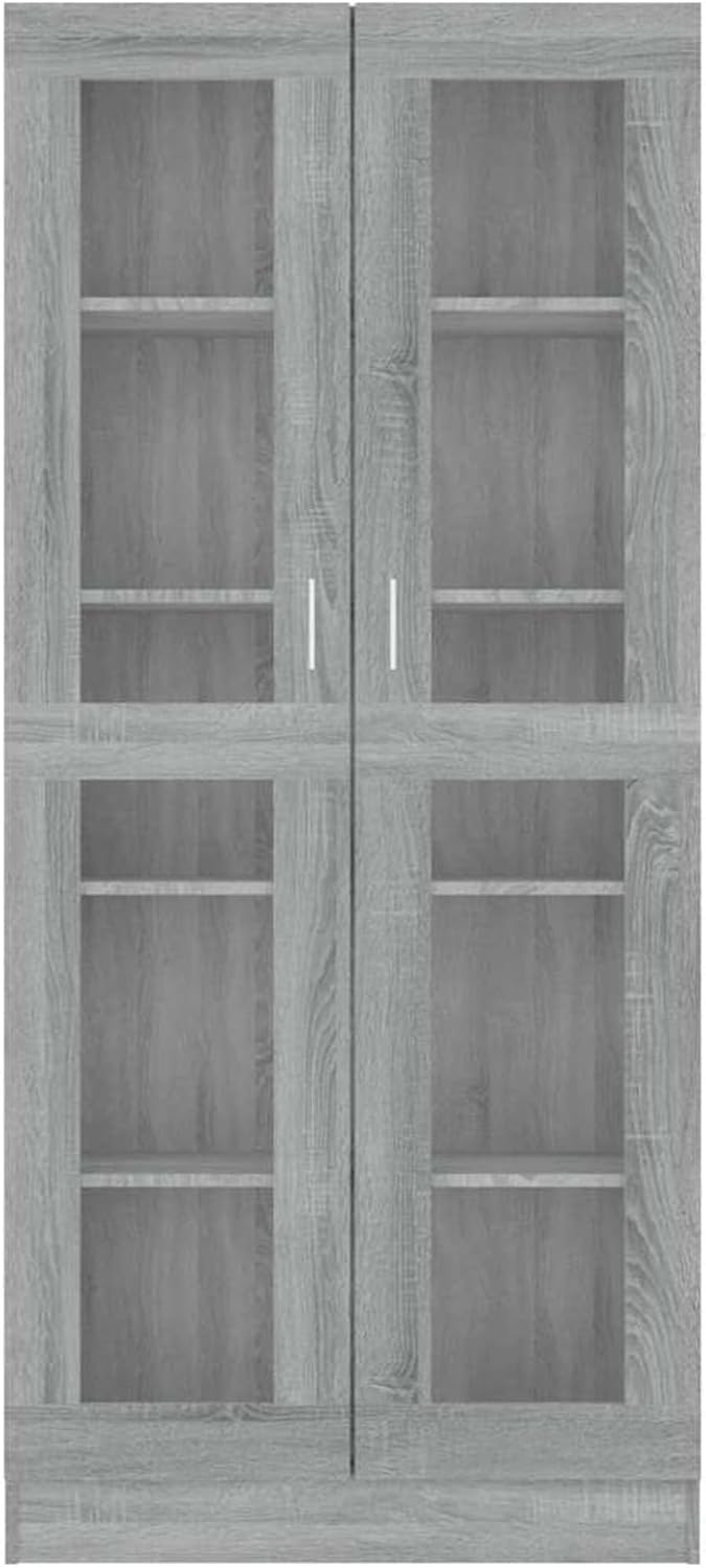 Vitrinenschrank Bücherschrank Aktenschrank Vitrine Schrank Büroschrank Standvitrine mit 5 Fächern Bü