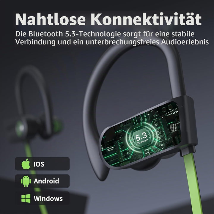 Bluetooth Kopfhörer Kabellos Ohrhörer mit Bluetooth 5.3 Wireless HD Deep Bass Stereo Sound Isolation