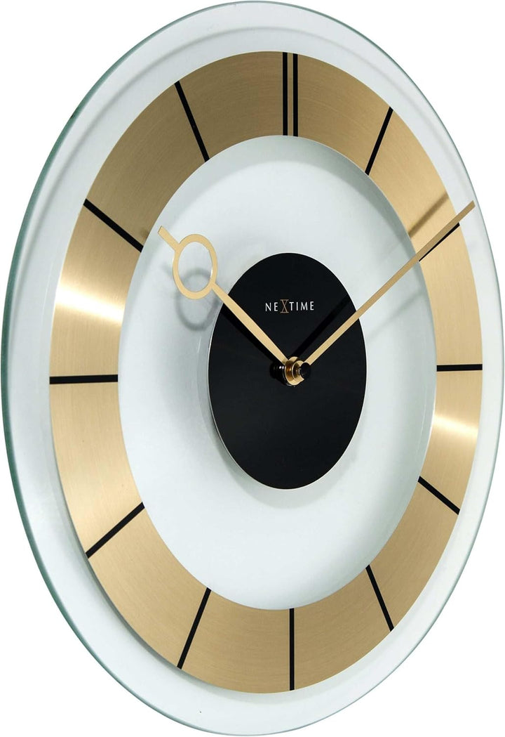 Nextime 2790GO1 Wanduhren, Metall und Kunststoff, Goldfarben, Ø 31 cm