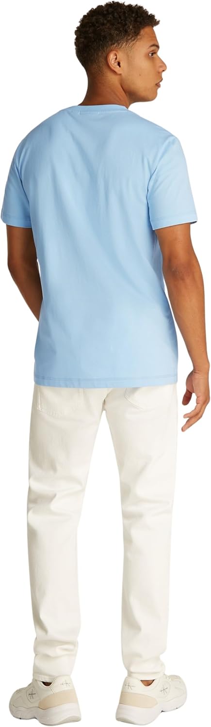 Calvin Klein Jeans Herren T-Shirt Kurzarm Monologo Rundhalsausschnitt XS Blau (Blue Bell), XS Blau (