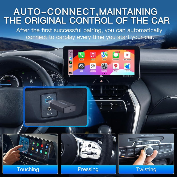 CARabc Wireless CarPlay Adapter,Umstellung von kabelgebundenem auf drahtloses CarPlay,Plug and Play,