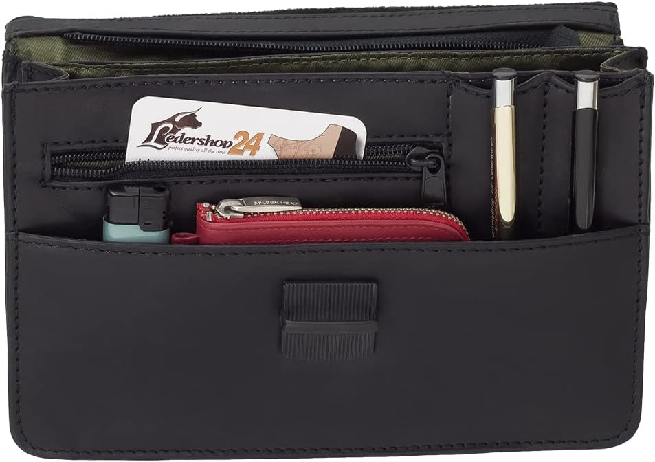 Branco Business Herren Handgelenktasche Herrentasche Damen Damentasche Tasche schwarz Leder - sehr h