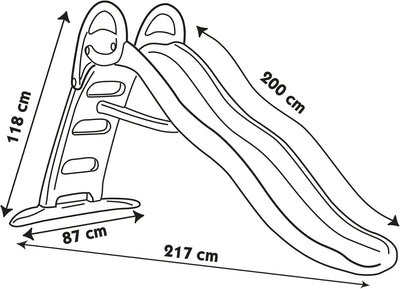 Smoby - Rutsche Funny - 2 Meter lang - Gartenrutsche für Kinder mit Wasseranschluss - Ab 2 Jahre