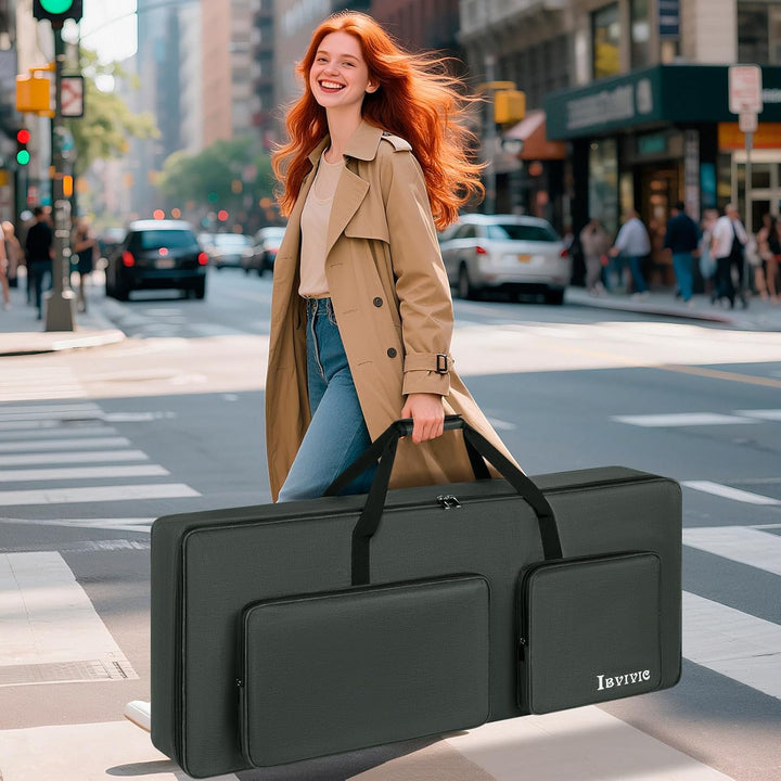 OUUTMEE 61 Keyboard Tasche Zwei Möglichkeiten Zum Tragen,107 x 45 x 16 cm Keyboard Piano Tasche,600D