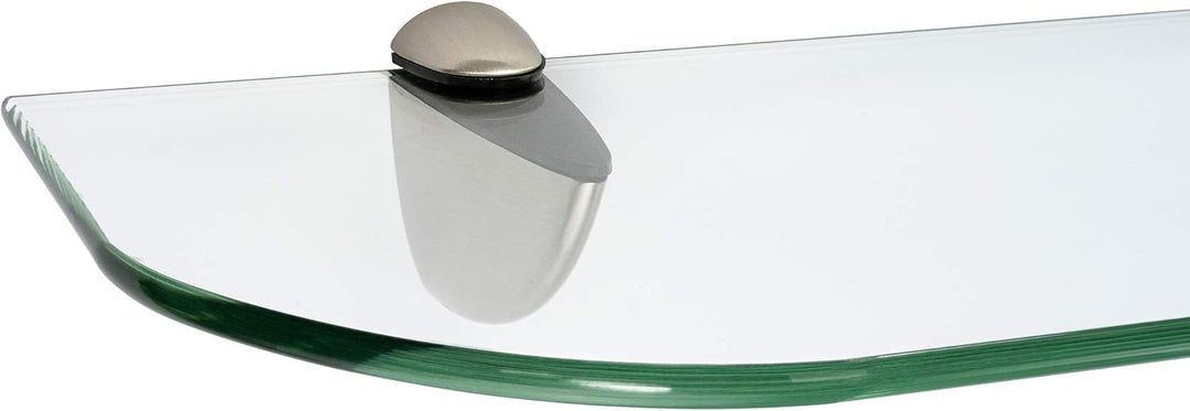 ib style® Glasregal 6mm |inkl. Befestigungsclip CLASSICO Edelstahloptik | 11 Grössen| 2 Dekore | Kla