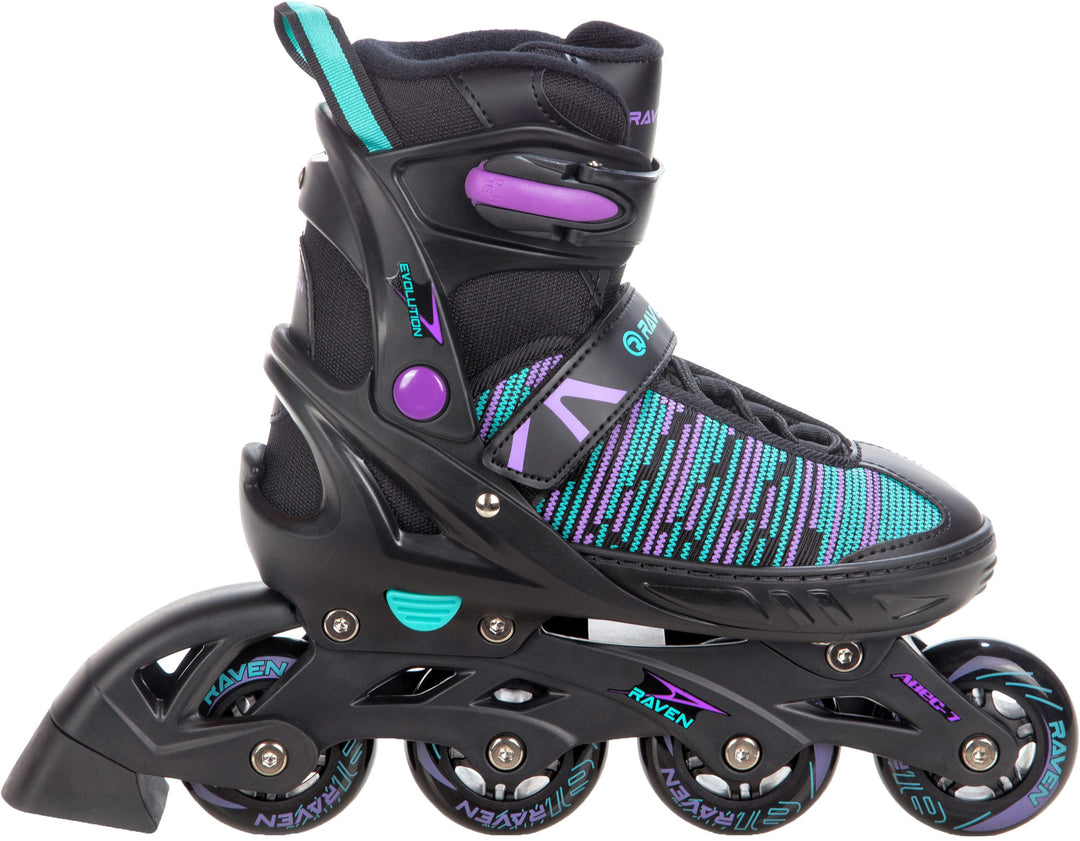 Inline Skates Inliner Raven Cande verstellbar optional als 2in1 Inlineskates/Schlittschuhe Black/Min