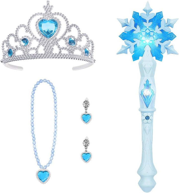 AUYAO Schneeflocke Leuchtend Zauberer Kinder Prinzessinnen Led Zauberstab Kind Magischer Zubehör Mäd