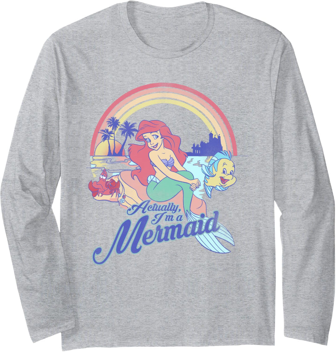 Disney Little Mermaid Pastel Rainbow Retro Langarmshirt