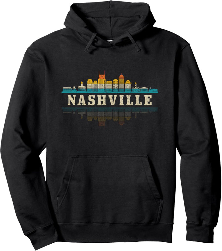 Nashville Skyline Music City Tennessee Vintage Pride Retro Pullover Hoodie