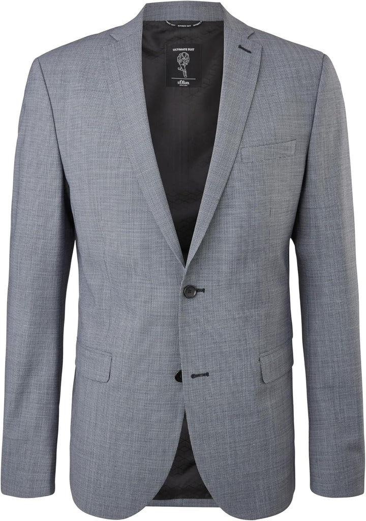 s.Oliver BLACK LABEL Herren 160.11.899.15.153.2064406 Business-Anzug Jacke 94 Dark Blue Check, 94 Da