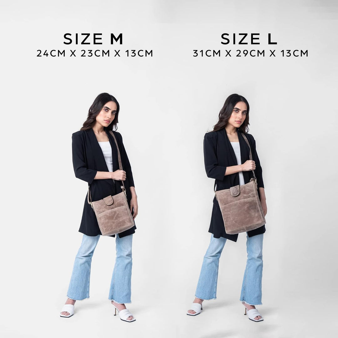 LEABAGS Leder Handtasche Damen I Premium Echtleder Umhängetasche I Damen Schultertasche I Damentasch