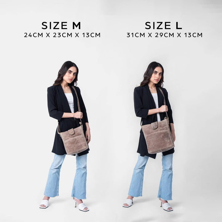 LEABAGS Leder Handtasche Damen I Premium Echtleder Umhängetasche I Damen Schultertasche I Damentasch