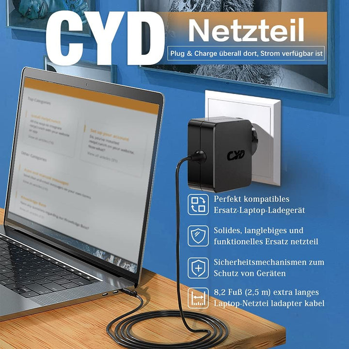 CYD 45W 19.5V Notebook Netzteil-Ladekabel für Ladegerät-HP Pavilion Serie 17-g119dx 17-g121wm m1-u00