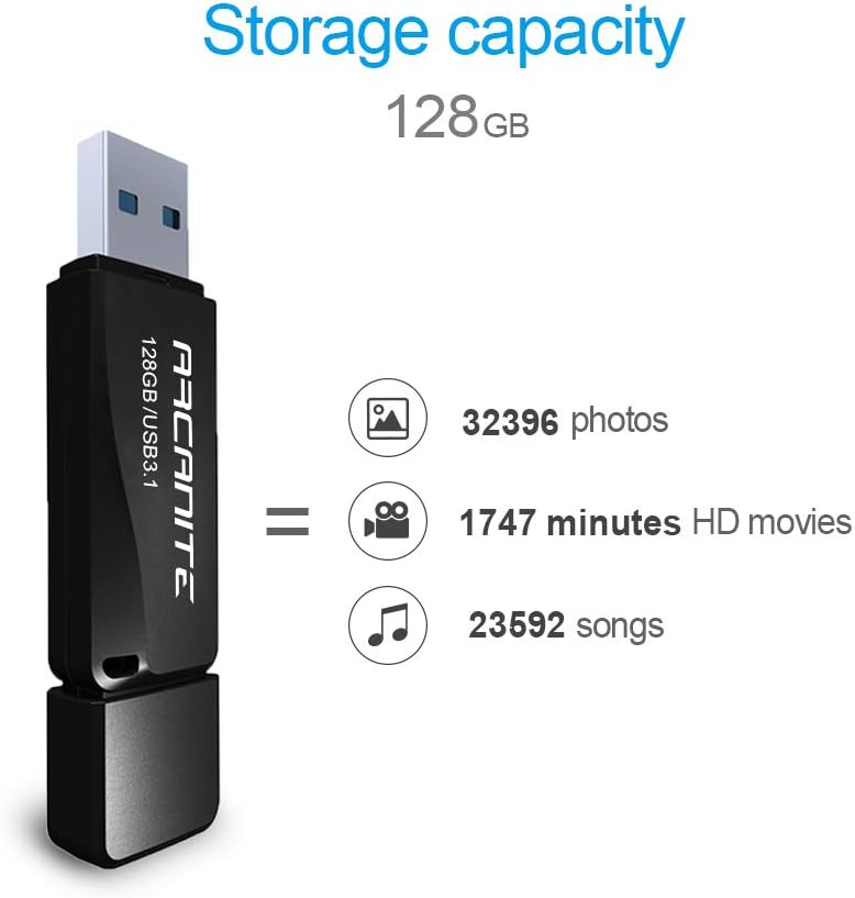 ARCANITE 128 GB USB 3.1 SuperSpeed USB-Stick, Lesegeschwindigkeit von bis zu 400 MB/s, 128 GB USB 3.