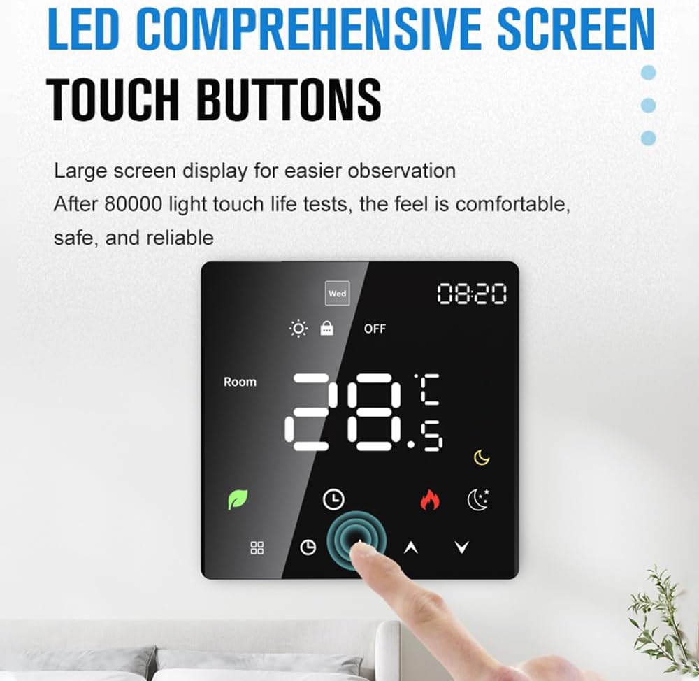 Thermostat Fussbodenheizung, Raumthermostat Thermostat Heizung Smart Elektrisch WiFi Touchscreen Spr