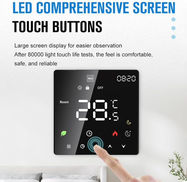Thermostat Fussbodenheizung, Raumthermostat Thermostat Heizung Smart Elektrisch WiFi Touchscreen Spr