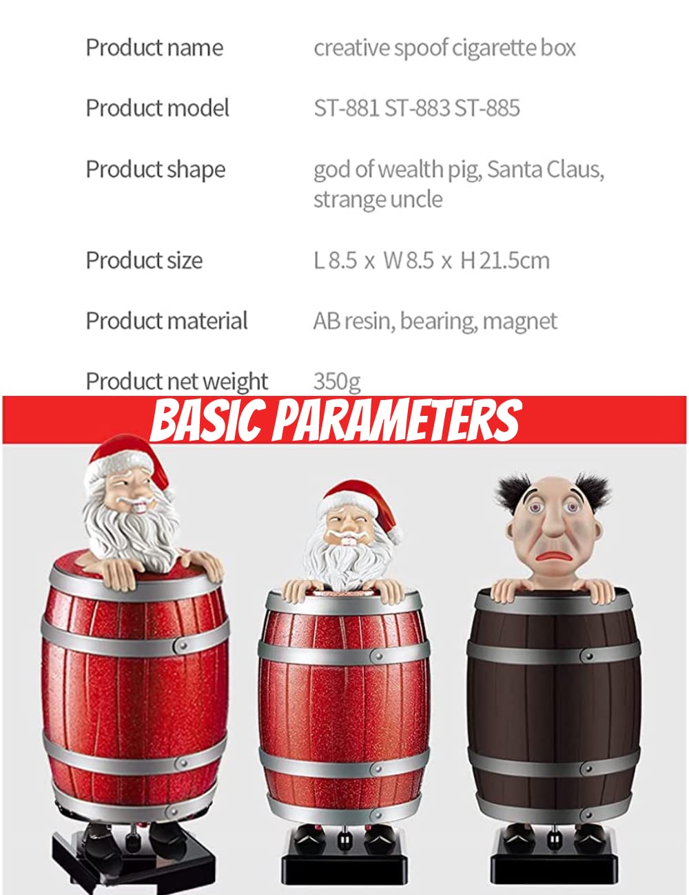 Weihnachtsmann Zigarettenspender,Lustiger Weihnachtsmann Im Holzfass Zigarettenschachtel,Weihnachtsf