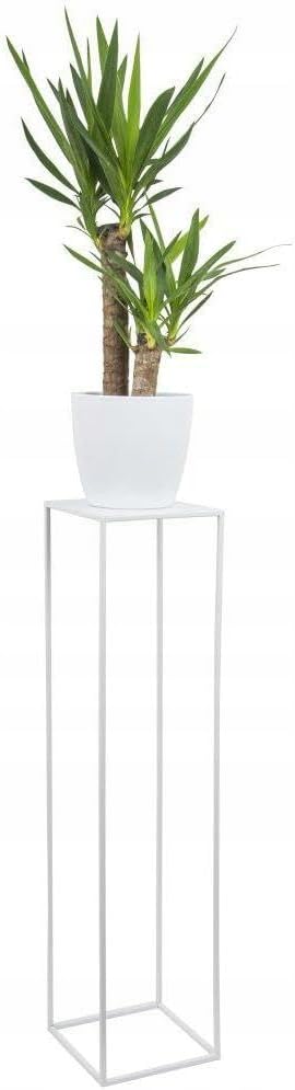 HowHomely Blumenständer Metall Weiss 100 cm Hoch - Solider und Robuster Blumenhocker Metall - Pflanz