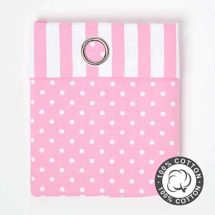 Homescapes Kindervorhang Mädchen Kinderzimmer Ösenvorhang Dekoschal Polka Dots 2er Set rosa weiss 13