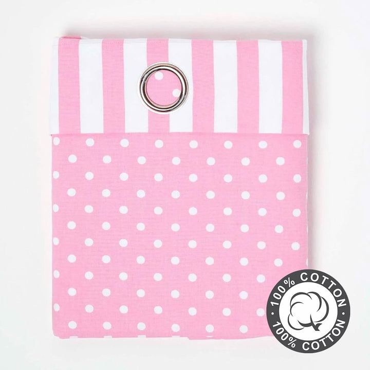 Homescapes Kindervorhang Mädchen Kinderzimmer Ösenvorhang Dekoschal Polka Dots 2er Set rosa weiss 13