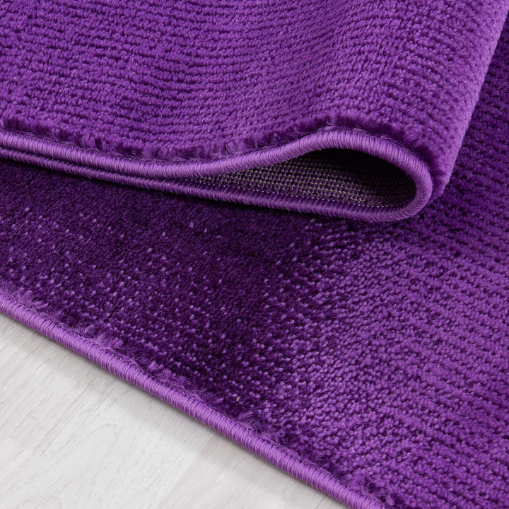 Teppium Moderner Kurzflor Teppich Läufer Flur 80 x 150 cm Lila - Flauschiger Teppich Waschbar, Abstr