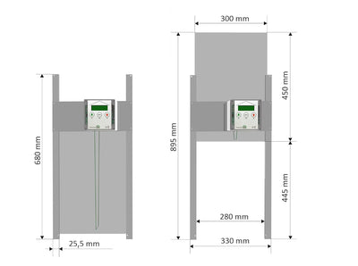 JOSTechnik automatische Hühnerklappe HK2-RE Rahmengerät mit Entenklappe 300x450 mm Rahmengerät 300x4