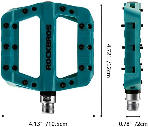ROCKBROS Fahrradpedale Nylon Composite Flatpedale 9/16 MTB Pedale 3 Bearing rutschfest Wasserdicht A