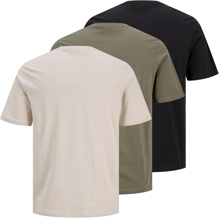 JACK & JONES Herren T-Shirt (3er Pack) XS Dusty Olive, XS Dusty Olive