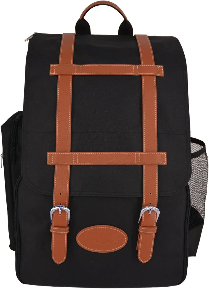 Les Jardins de la Comtesse - Picknick-Rucksack für 4 Personen – Schwarz – komplett mit Kühlfach – ro