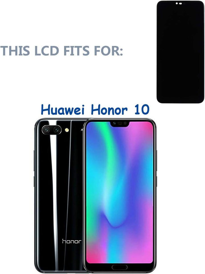 swark LCD Display Compatible with Honor 10 (Schwarz Ohne Rahmen with Fingerprint) Touchscreen Bildsc