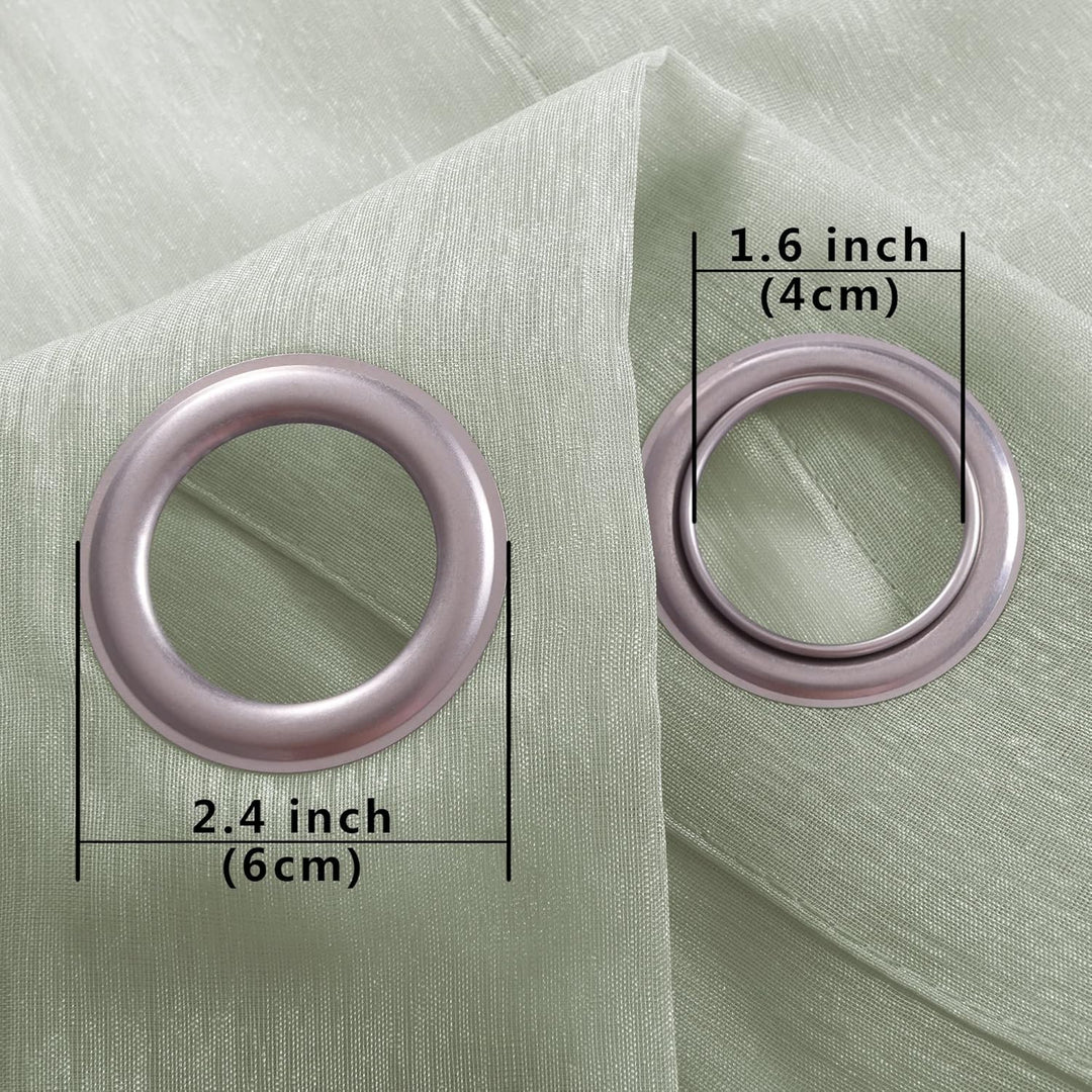 KOUFALL Badezimmer-Fenstervorhänge, kurz, klein, durchscheinend, Salbeigrün, 114 cm Länge H114.3 x B