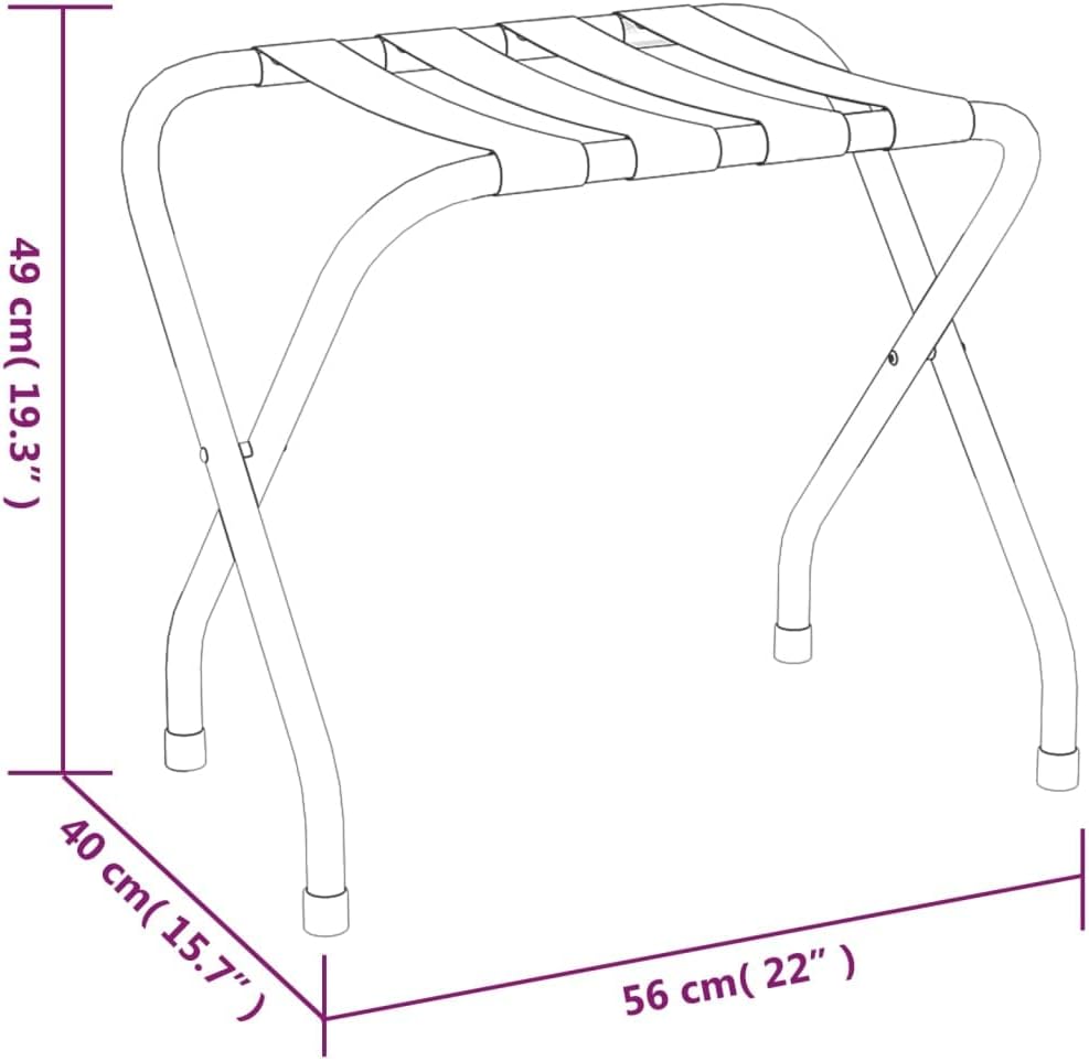 Gepäckablage aus Metall und Nylon 56x40x49 cm stabil klappbar faltbar für Hotel Gästezimmer Ferienwo