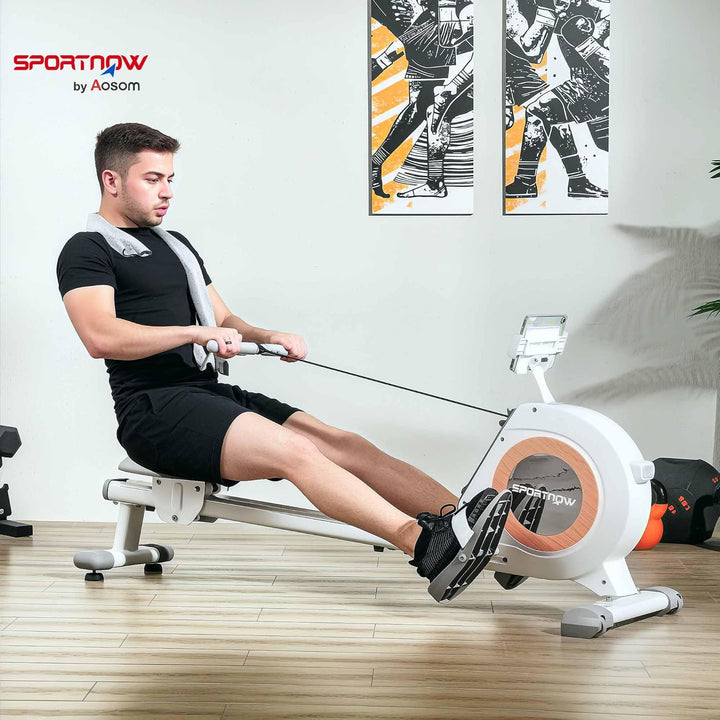SPORTNOW Rudergerät für Zuhause, Leises Magnetisches Rudergerät mit 16 Widerstandsstufen, LCD-Monito