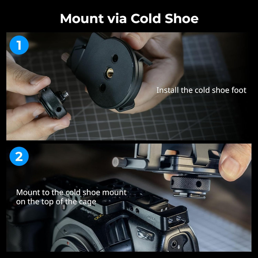 SMALLRIG Universal SSD Halterung mit Kabelklemme für Blitzschuh, 40–60 mm Klemmbreite, SSD-Halterung