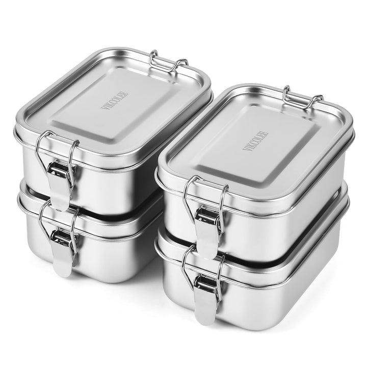 4 Stück Edelstahl-Bento-Box, 550 ml, Metall-Lunchbox, Lebensmittelbehälter, Stahl-Lunchbehälter für