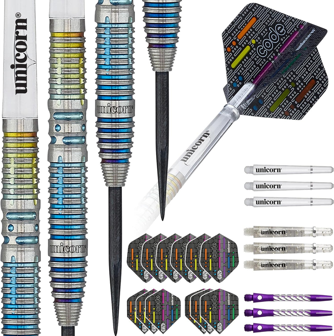 Unicorn Jeffrey De Zwaan Code 90% Wolfram Dartpfeil mit Stahlspitze 23 Gr., 23 Gr.