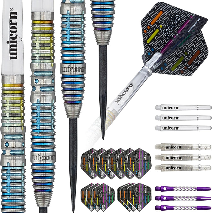 Unicorn Jeffrey De Zwaan Code 90% Wolfram Dartpfeil mit Stahlspitze 23 Gr., 23 Gr.