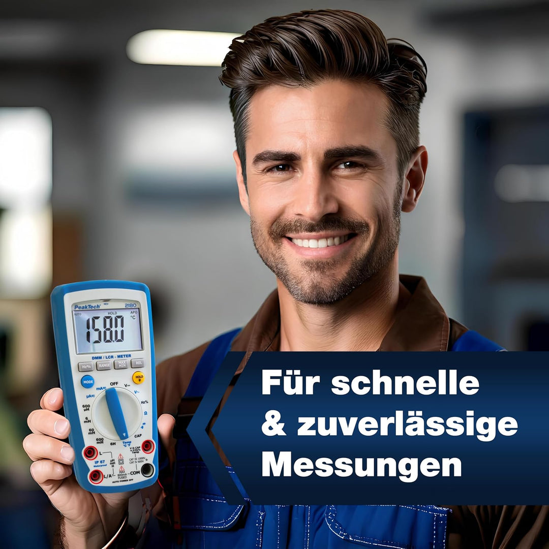 PeakTech 2180 – Digitales Multimeter mit LCR-Meter, Widerstand, Kapazität, Induktivität, Messgerät,