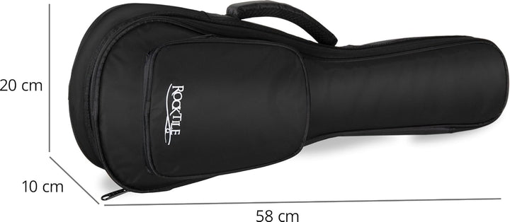 Rocktile Tasche für Sopran-Ukulele Schwarz - Gigbag für Sopran-Ukulele - Maximale Innenmasse (LxBxH)