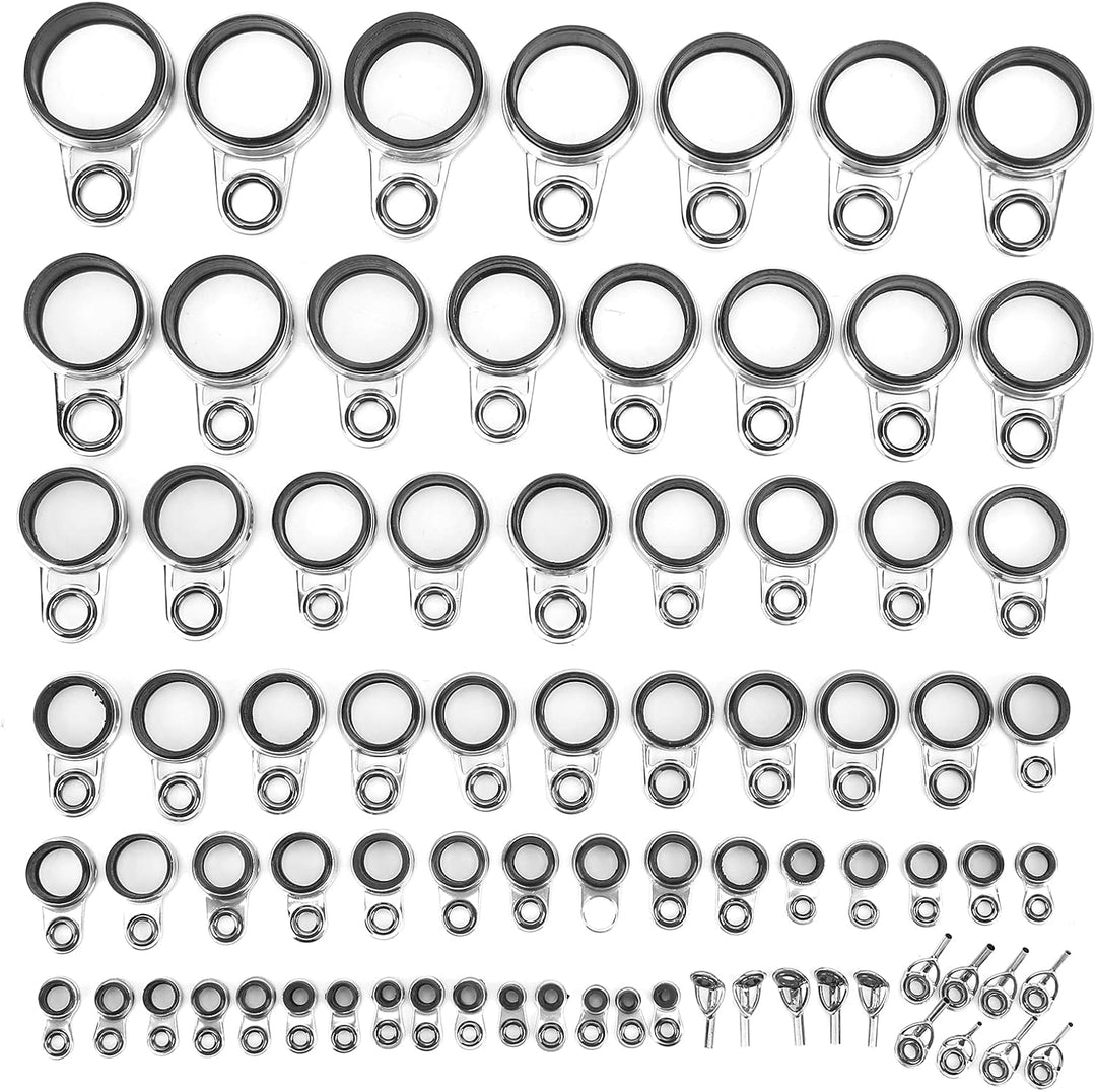 Angelruten Spitzenring Set 78 Stück 0,8-25,0 mm Teleskop Angelrutenführungen Top Ring Set mit 13 Obe