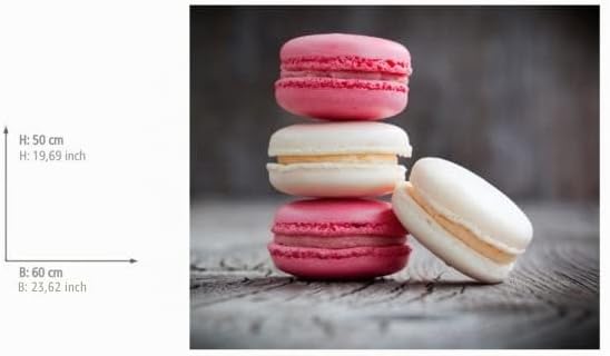 WENKO Glasrückwand Macarons 60 x 70 cm - Spritzschutz, Gehärtetes Glas, 60 x 50 cm, Mehrfarbig, Maca