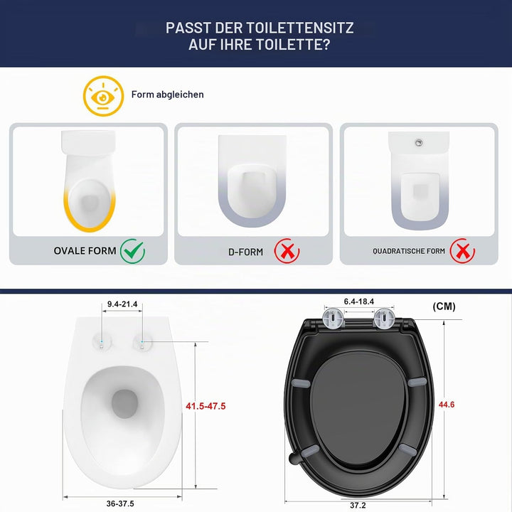 YEAUPE PRO Toilettendeckel mit Absenkautomatik,WC Sitz mit Quick-Release-Funktion und Softclose Abse