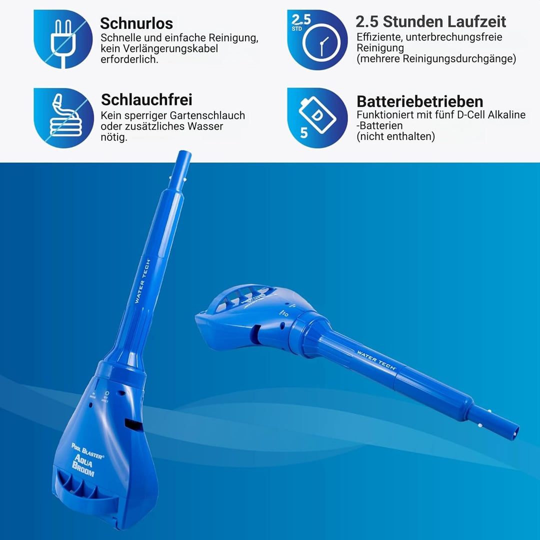 Water Tech Pool Blaster Aqua Broom Xl Ultra Schwimmbadstaubsauger, Poolsauger Mit Xl Saugknopf, Hand