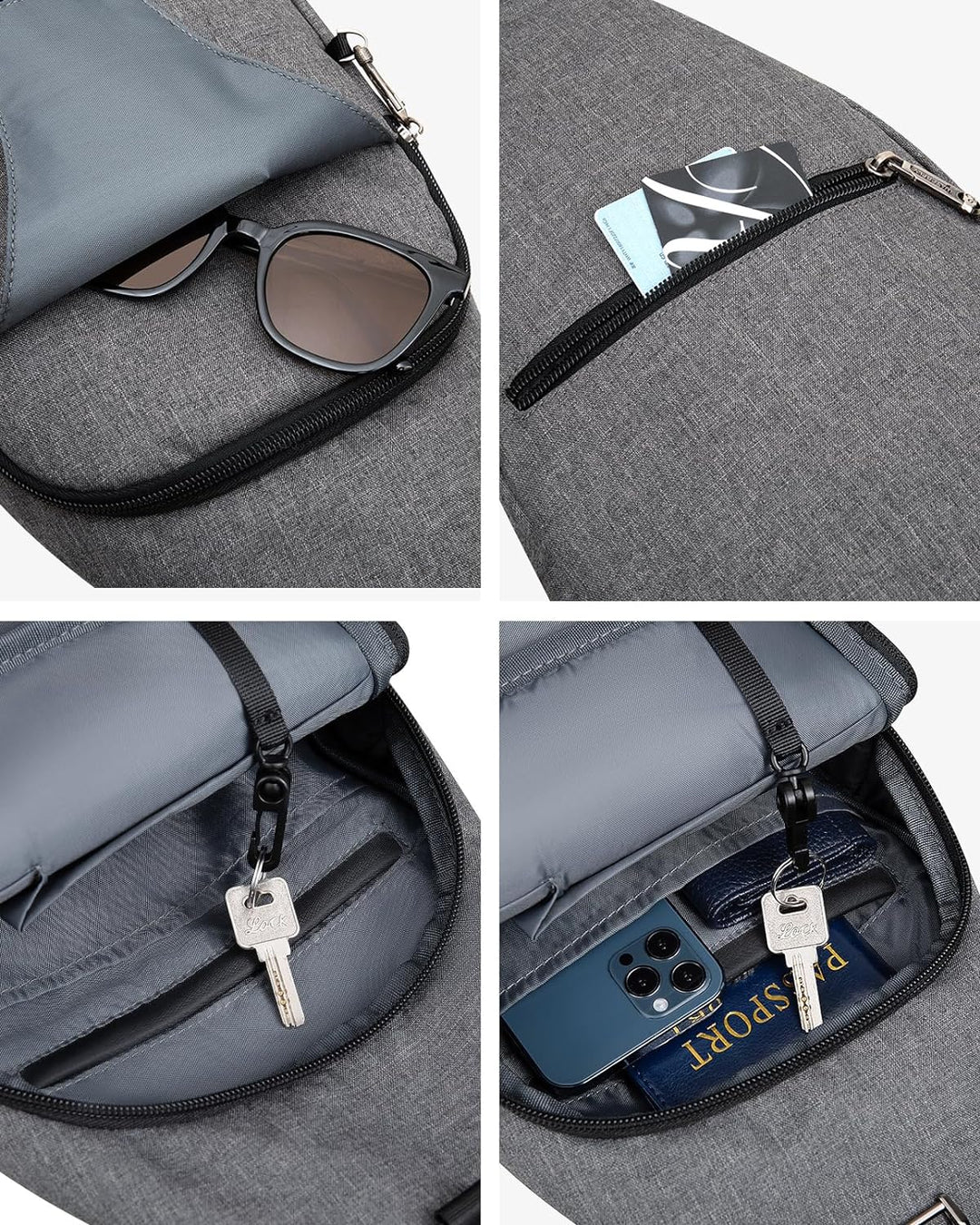 WATERFLY Anti-Diebstahl Sling Bag für Damen und Herren Brusttasche Hippie Crossbody Bag Multipurpose