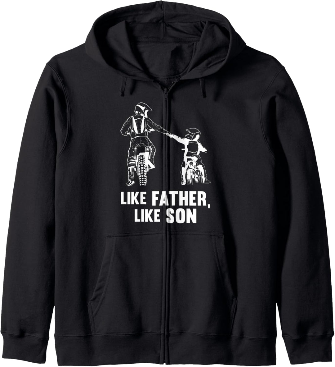 Wie der Vater so der Sohn Motocross Biker Motorradfahrer Kapuzenjacke