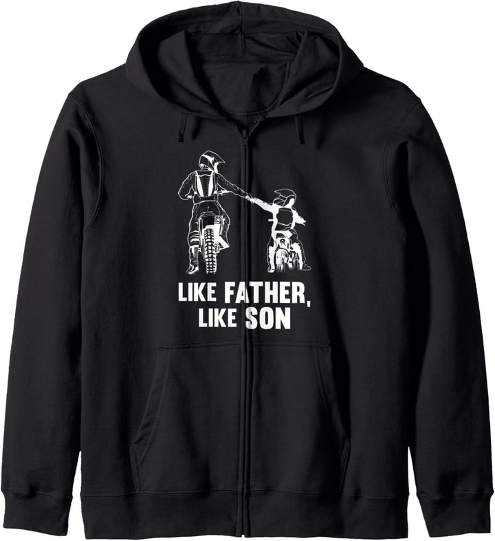 Wie der Vater so der Sohn Motocross Biker Motorradfahrer Kapuzenjacke