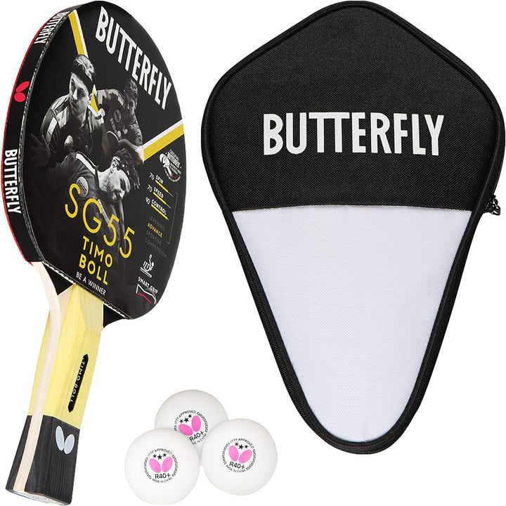 Butterfly® Timo Boll SG55 Tischtennisschläger | Tischtennis Racket Bat Hobby Training | geübte Freiz