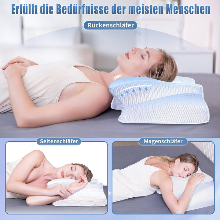 SAHEYER Nackenkissen Memory Foam Orthopädisches Kissen, Ergonomisches Kopfkissen Nackenstützkissen,